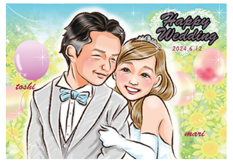 似顔絵師mew mewの似顔絵作品一覧│似顔絵イラストを格安作成・制作！結婚祝いや長寿祝い、記念日用のプレゼントなら似顔絵グラフィックス