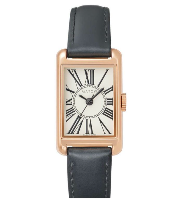 MATOW マトウ TSUKI 朧月 サークルローマン _ SQUARE ROSE GOLD BLACK LEATHER CIRCLE ROMAN レディース 腕時計 ブランド 女性 おしゃれ