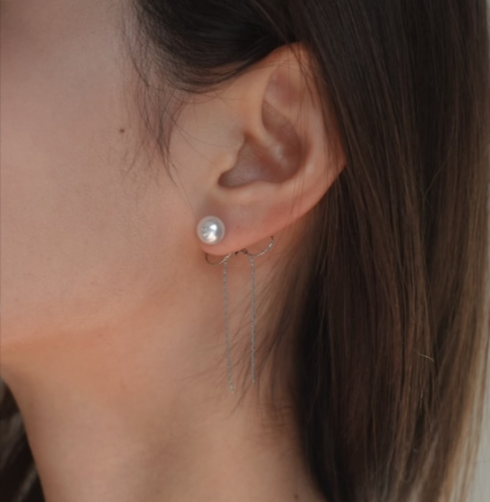 2_13(金)発売【小澤 美里様 コラボ】Ribbon Charm Pearl Pierce _ 金属アレルギー対応のアクセサリー crea.jewelry